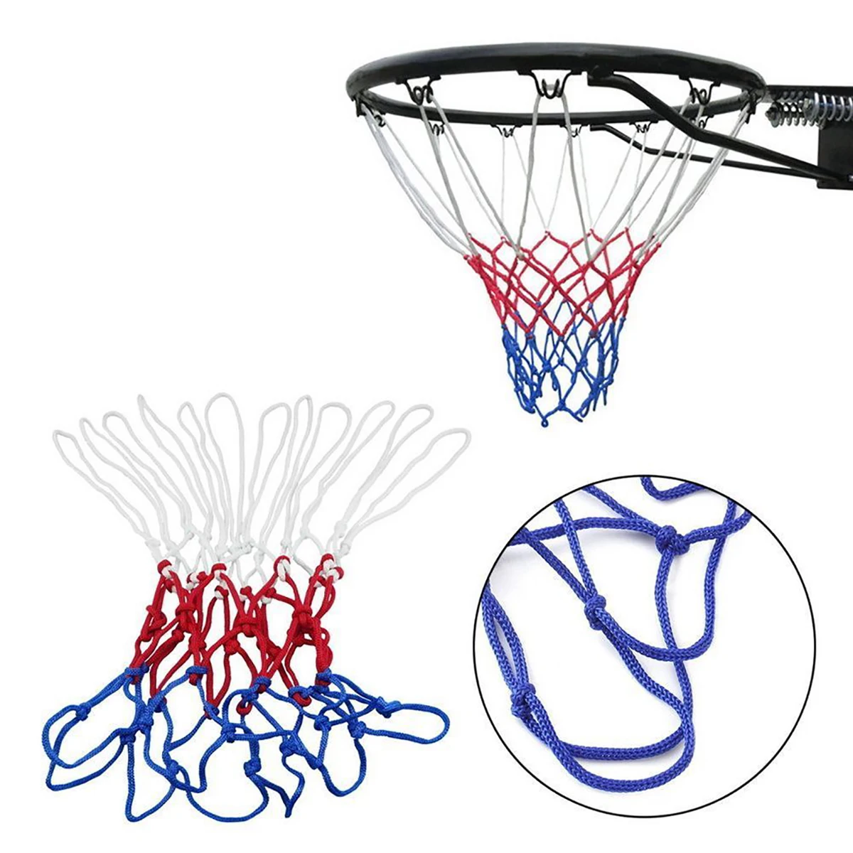 Mayitr Basketball Training Standard Basketball Mesh Nylon Thread Goal Hoop Net Outdoor Hanging Rim Backboard