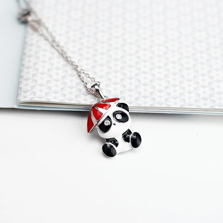 Panda женское ожерелье s 925 серебро животное панда кулон для девочек ожерелье s для женщин ожерелье подвески серебряные ювелирные изделия