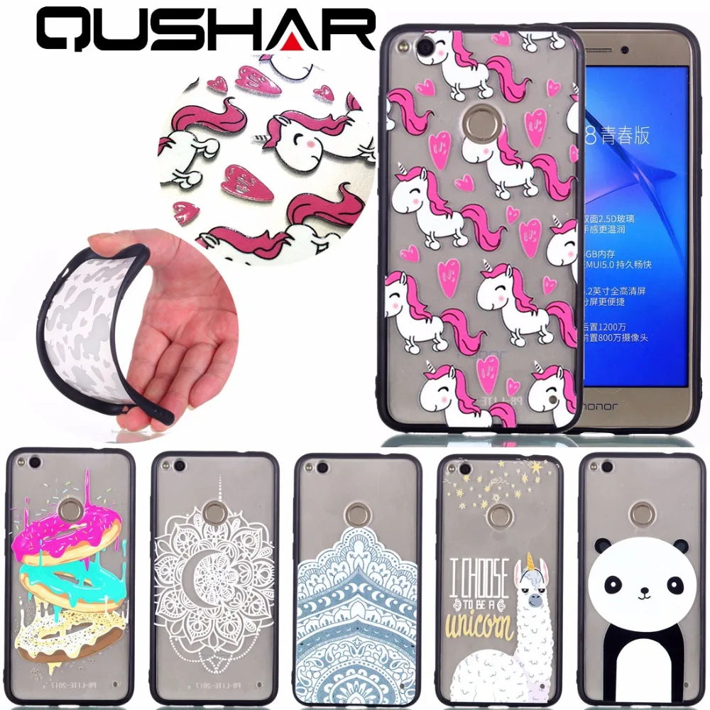 3D Мультяшные чехлы для телефонов HUAWEI Huawa P8 P9 P10 P20 P 8 9 10 Honer lite Lovey black Border PC TPU