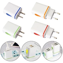Зарядное устройство переменного тока для путешествий USB настенное зарядное устройство светодиодный двойной USB адаптер ЕС США штекер Быстрая зарядка настенный адаптер для телефона