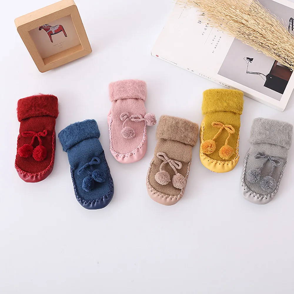 Носки детские носки для маленьких мальчиков и девочек хлопковые детские Нескользящие носки для малышей толстые нескользящие носки-Тапочки