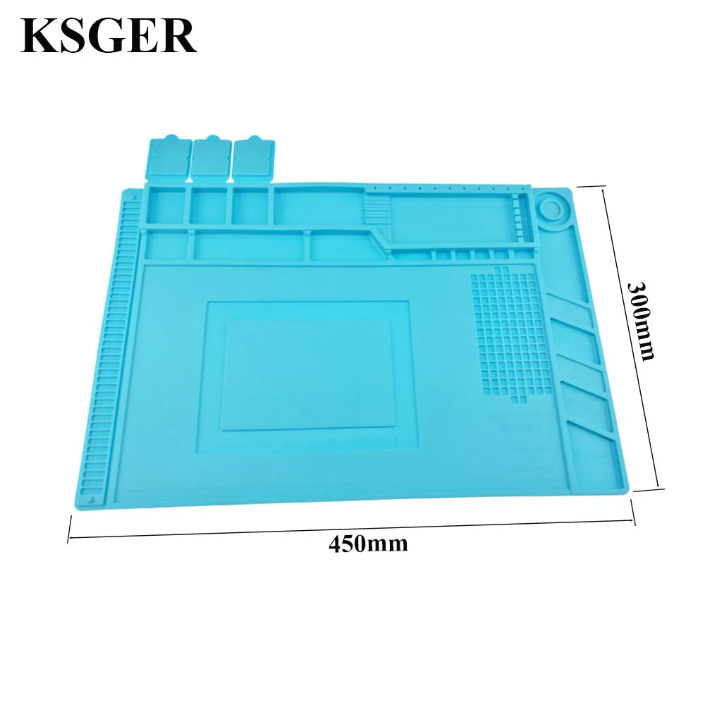 KSGER паяльная станция термостойкая Сварка матовый Силиконовый коврик горячий пистолет BGA телефон Ремонт Инструменты обслуживание платформы стол - Цвет: Model 3