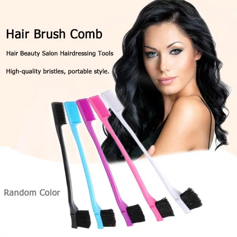 1/3pcs Beauty Double Sided Edge Control Hair Comb Hair Styling Hair Brush Salon Brushes Random Color