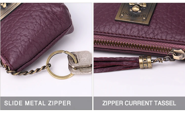 Women Mini Wallets Female Tassel Pendant Short Money Wallets Genuine Leather Lady Zipper Coin Purses Fashion Key Bag  (20)