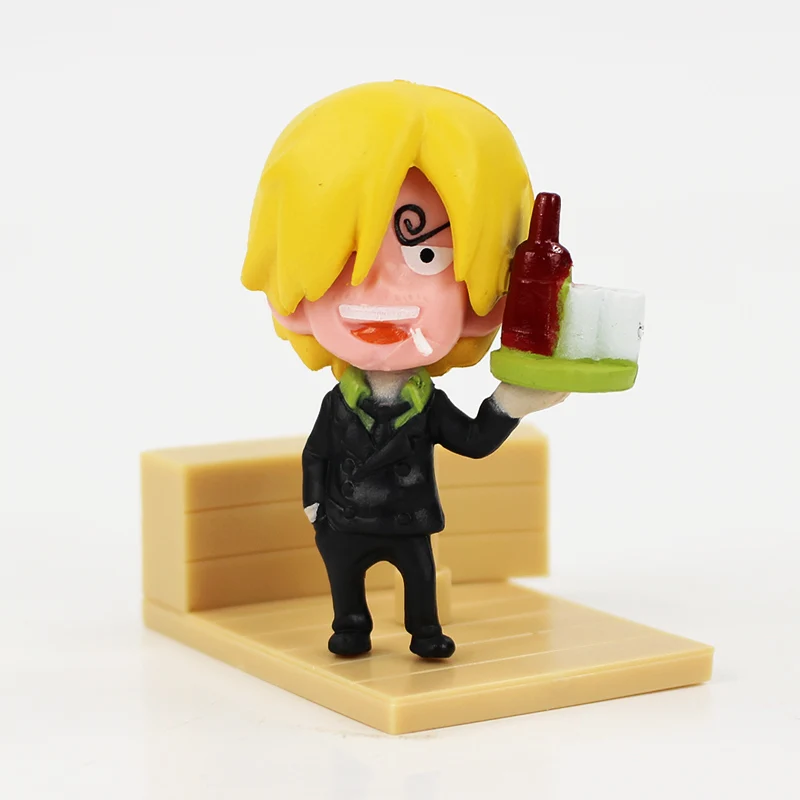 9 шт./лот Аниме One Piece фигурки Luffy Zoro Sanji Nami Robin Chopper Franky Usopp Brook модель игрушки|Игровые