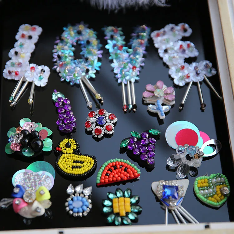 

Manual nail bead LOVE patch watermelon pineapple grapes fruit patch, lace Applique DIY accessories decorative laminated diamond