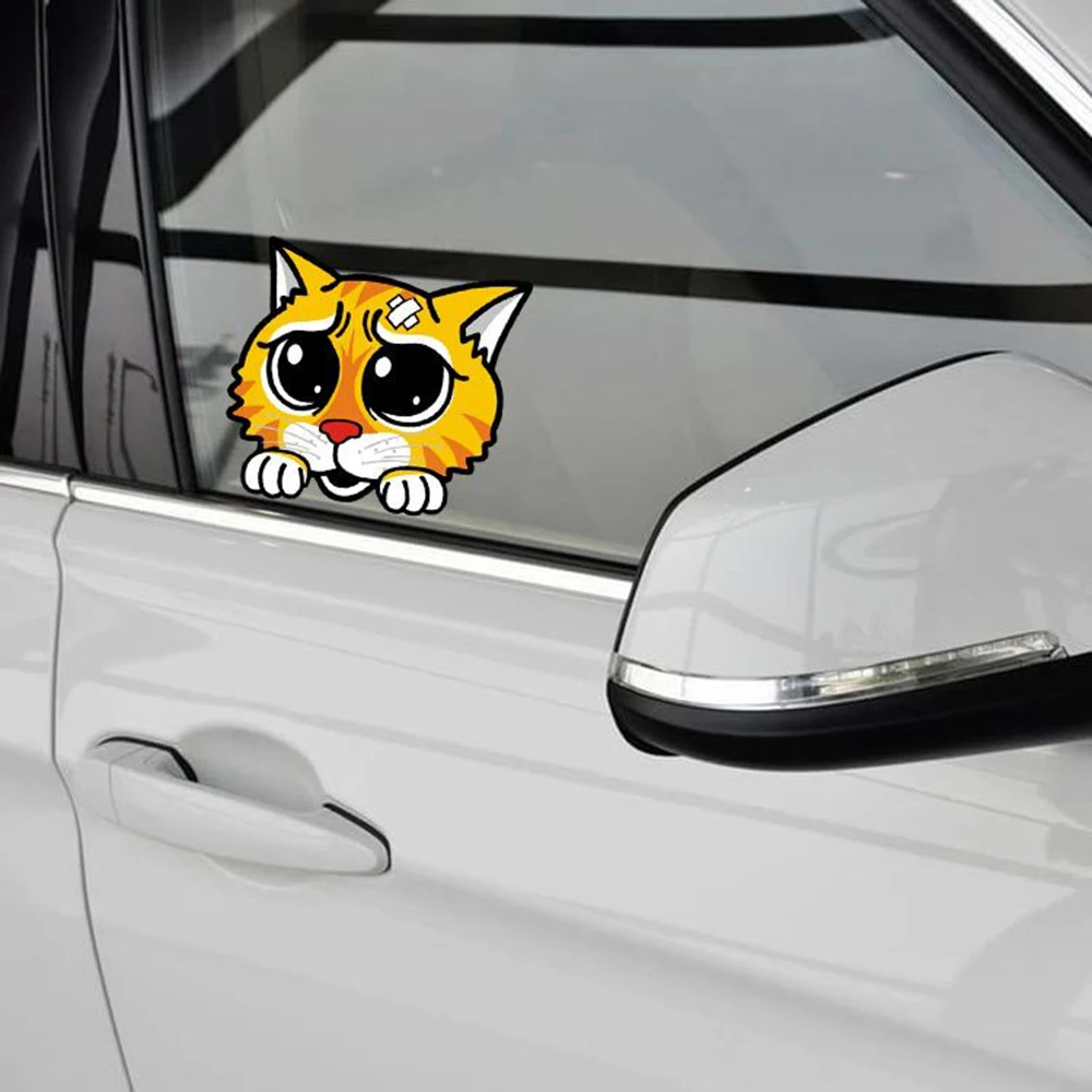 

Car-styling Cute Car Sticker And Decal Funny Cat decoration For volkswagen Golf 4 5 6 7 BMW Polo Skoda Buick Mazda 3 Opel kia
