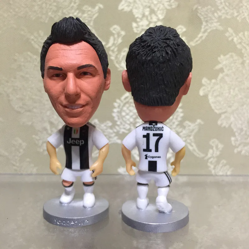 

Soccerwe Football Star Doll JUV 17 Mandzukic Figure White Black Kit for Collections Friend Gift 2019 Season