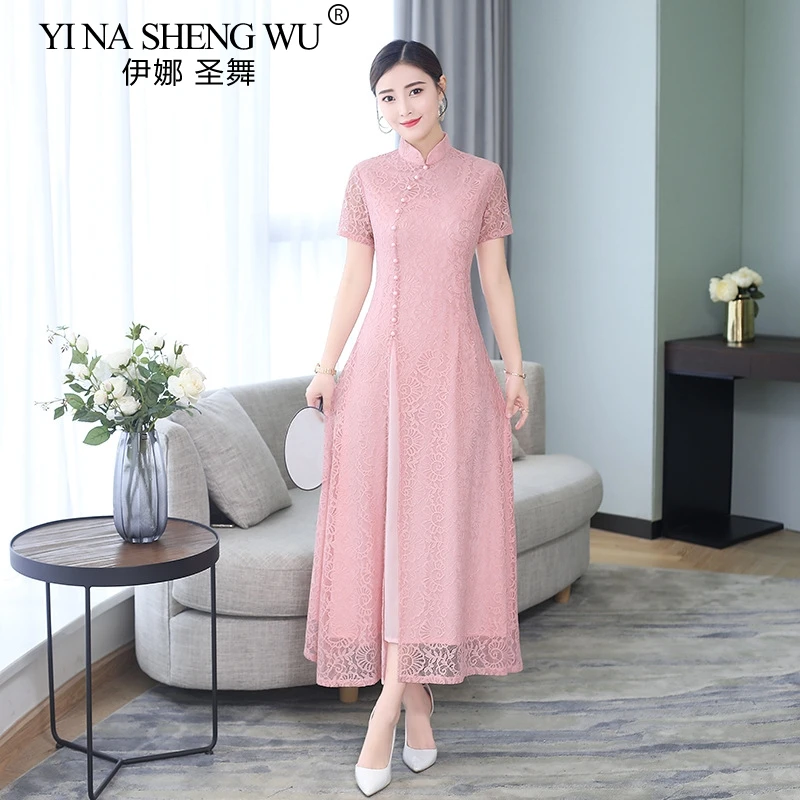 Китайское современное Cheongsam кружевное легкое шифоновое платье соблазнительное кимоно китайское модное свадебное qipao Eveningr платье Длинное Элегантное Cheongsam