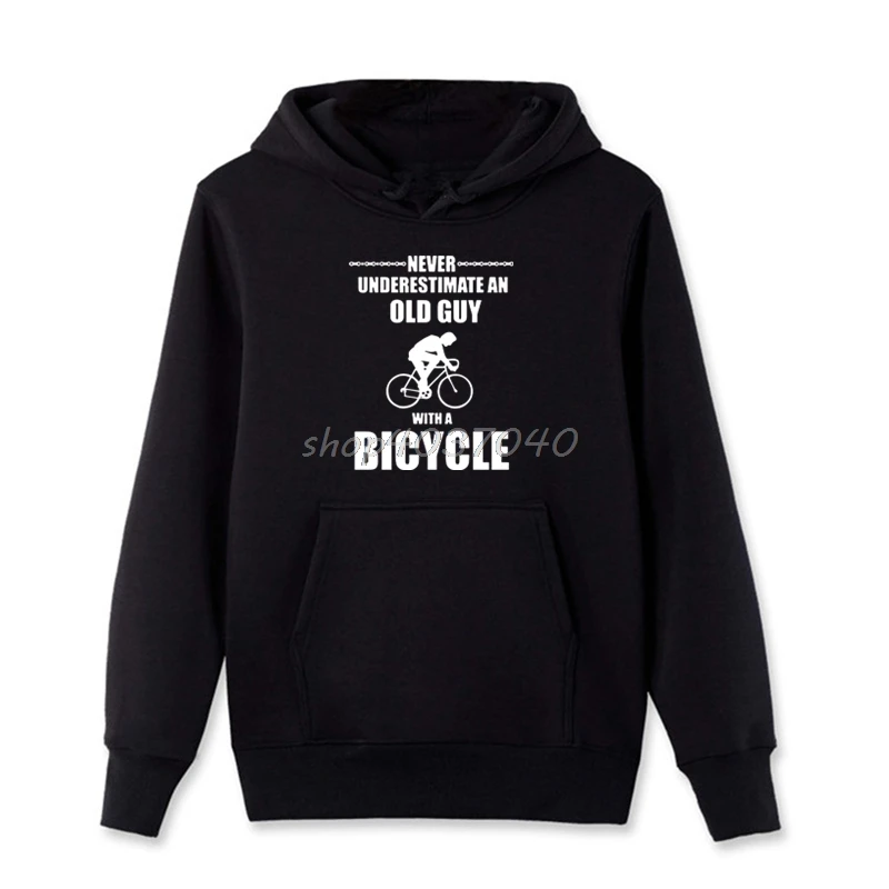 Never Underestimate An Old Man With A Motorcycle Mens Funny Biker Hoodie Bike