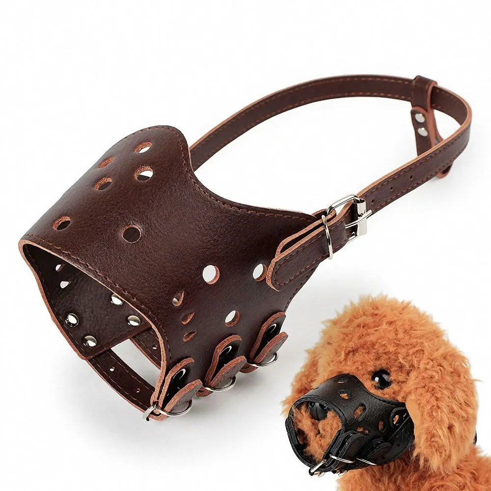 Adjustable Leather Dog Muzzle Anti Bark Bite Chew Training Pet Products|Сопла| |