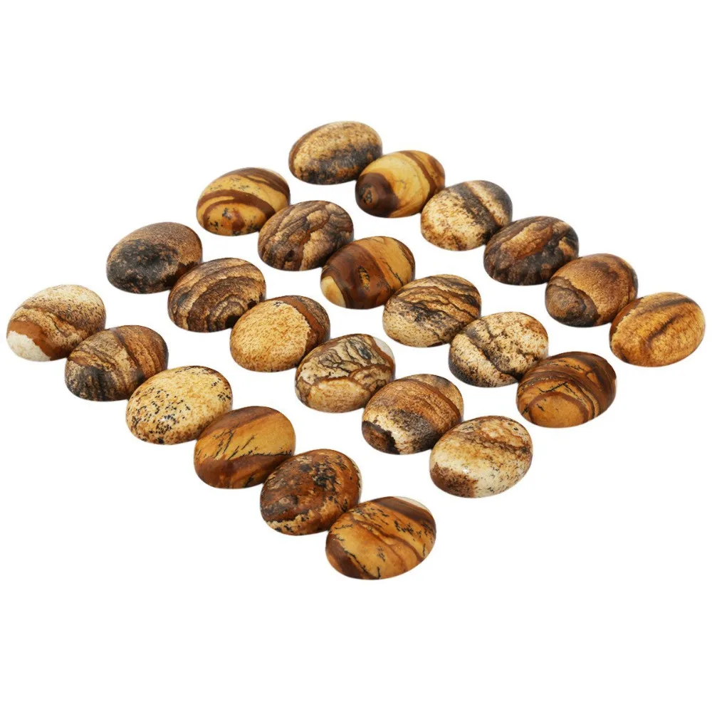 Picture Jasper Cabochons CAB Flatback for Jewelry Making,22x30mm,Pack of 10 2