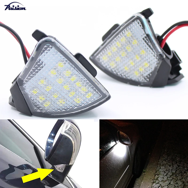 

2Pcs Error Free LED Under Side Mirror Light Puddle Lamp for Skoda Superb B5 3U 2006-2008