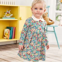 Little maven kids girls fashion brand autumn children's dress baby girls clothes Cotton flower print toddler girl dresses S0519