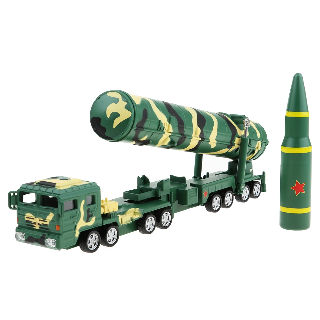 1:64 Alloy Simulation Military Car toy DF-31A Missile launch Vehicle Model Pull Back Musical Flashing Truck Kids Toys