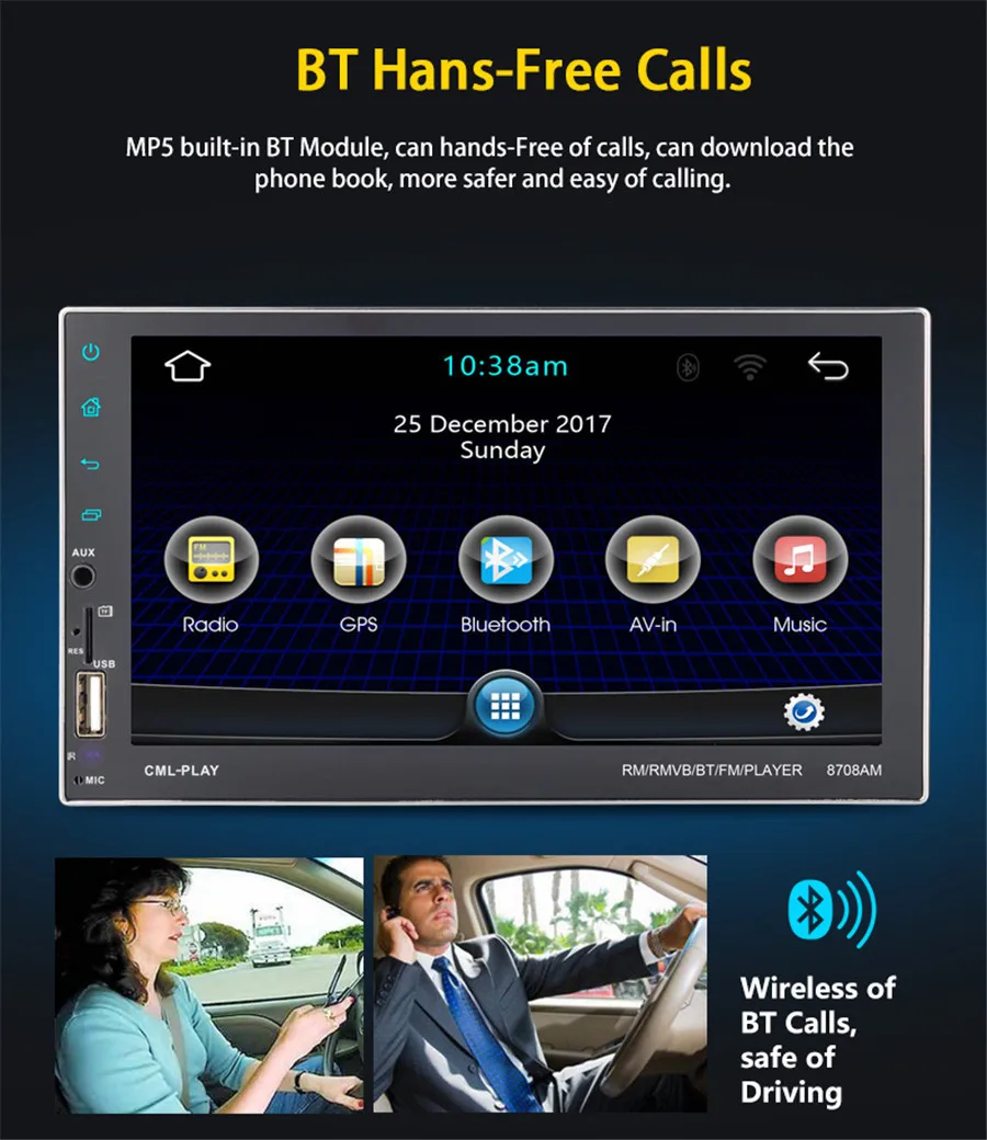 Top 2 Din Car Radio GPS Navigation Autoradio Android 7.1 Touch Screen Wifi Car Audio Player Quad Core Car radio USB Bluetooth Player 5 Top 2 Din Car Radio GPS Navigation Autoradio Android 7.1 Touch Screen Wifi Car Audio Player Quad Core Car radio USB Bluetooth Player 5