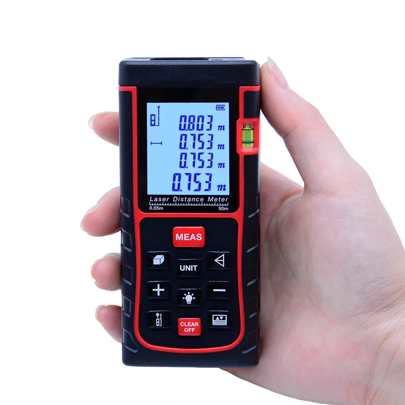 SNDWAY Digital handheld Laser distance meter 50M Rangefinder SW E50 Roulette Ruler Range finder