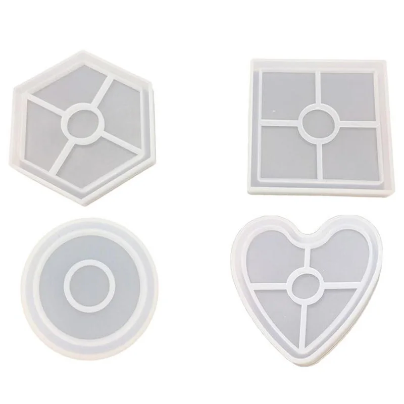 

Silicone Coaster Molds Epoxy Resin Molds 4Pcs Resin Casting Molds For Coasters Candle Holders Flower Pot Holders Bowl Mat Etc