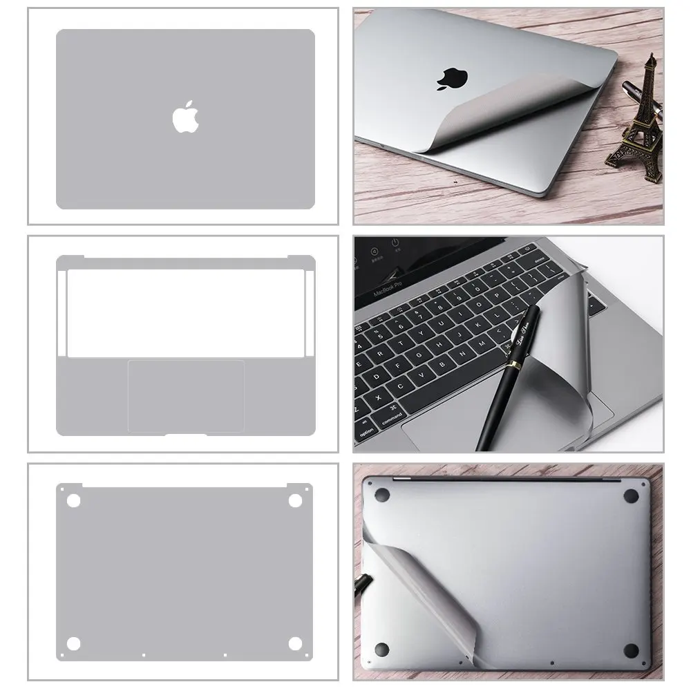 Premium A1466 A1369 Gray Full-sized Body 4-in-1 Vinyl Pure Color Laptop Sticker Protective Skin Decal for early MacBook Air 13"
