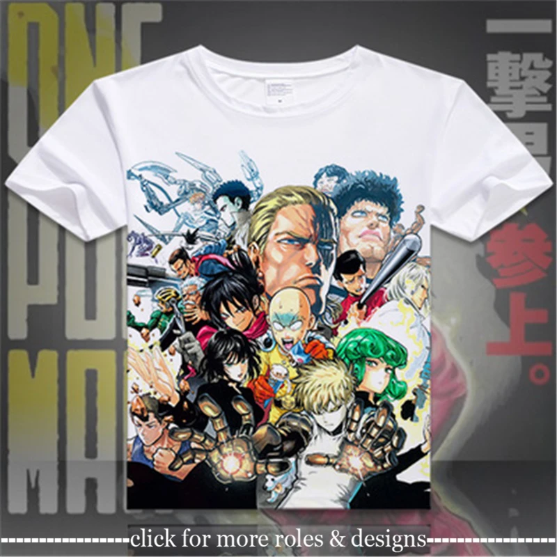 

One-Punch Man Saitama Genos Cosplay Costume Cloth Unisex Short Sleeve T-shirt