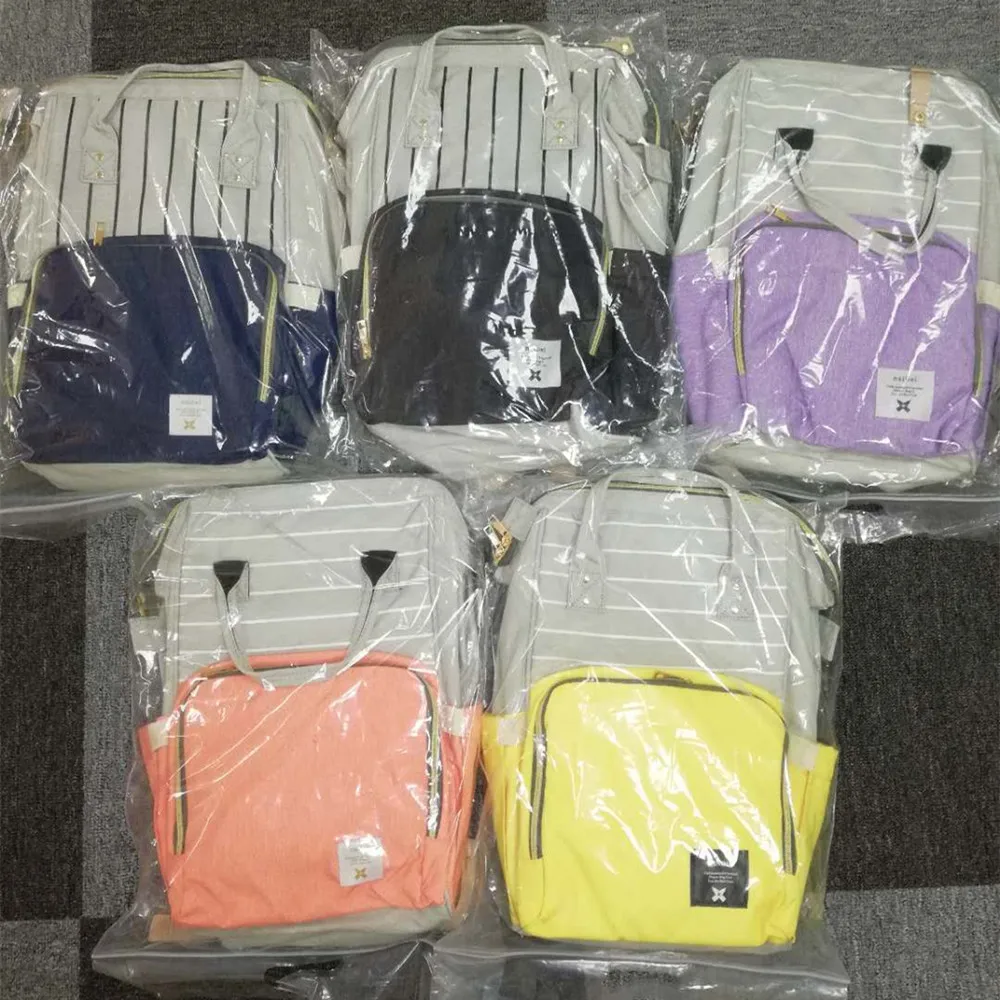 blue&black vertical stripe Mother&Baby bags13