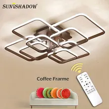 Белый и кофейные кольца, современный светодиодный светильник для гостиной, спальни, дома, люстра, потолочные светильники, акриловый светодиодный светильник