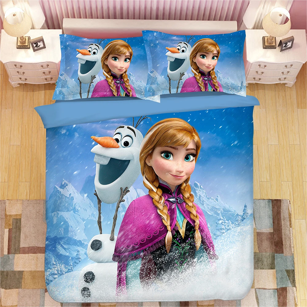 Disney frozen 3d принт односпальный Комплект постельного белья Размер одеяла для