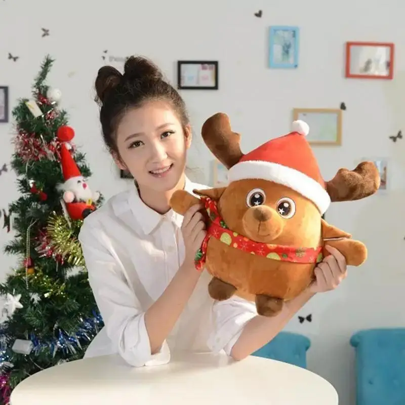 

Swiateczne Home Modern Christmas Ornaments Decoration Santa Claus Doll Music LED Lighting Plush Toys For New Year Kids Gift