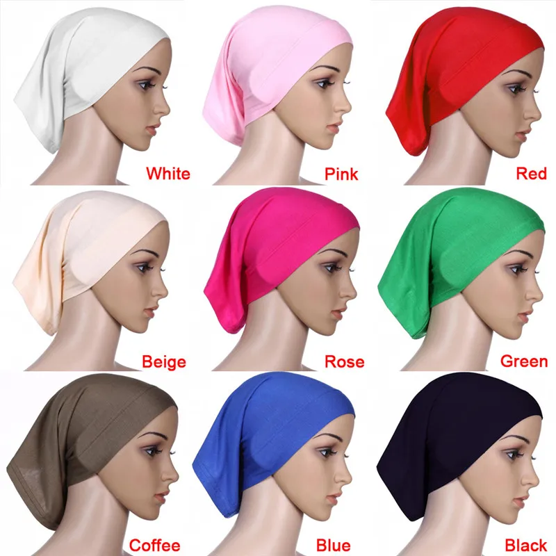 Arab Muslim Cotton Inner Hijab Tube Caps Turkish Headwear UAE Islamic Women Hats 