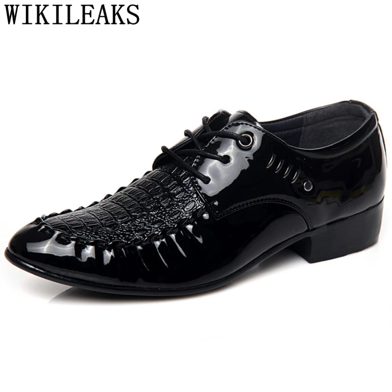 Мужские итальянские ботинки из лакированной кожи под крокодиловую кожу; Мужские модельные туфли; Coiffeur zapatos de hombre de vestir; официальная обувь; zapatos de hombre