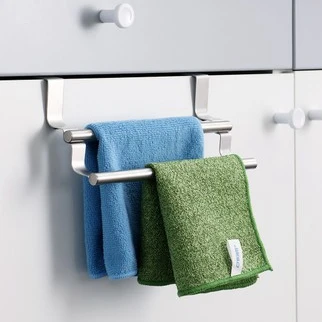 Best Quality kitchen accessories Stainless steel towel/scouring pad storage rack,extended storage shelf hanging on the kitchen cabinet