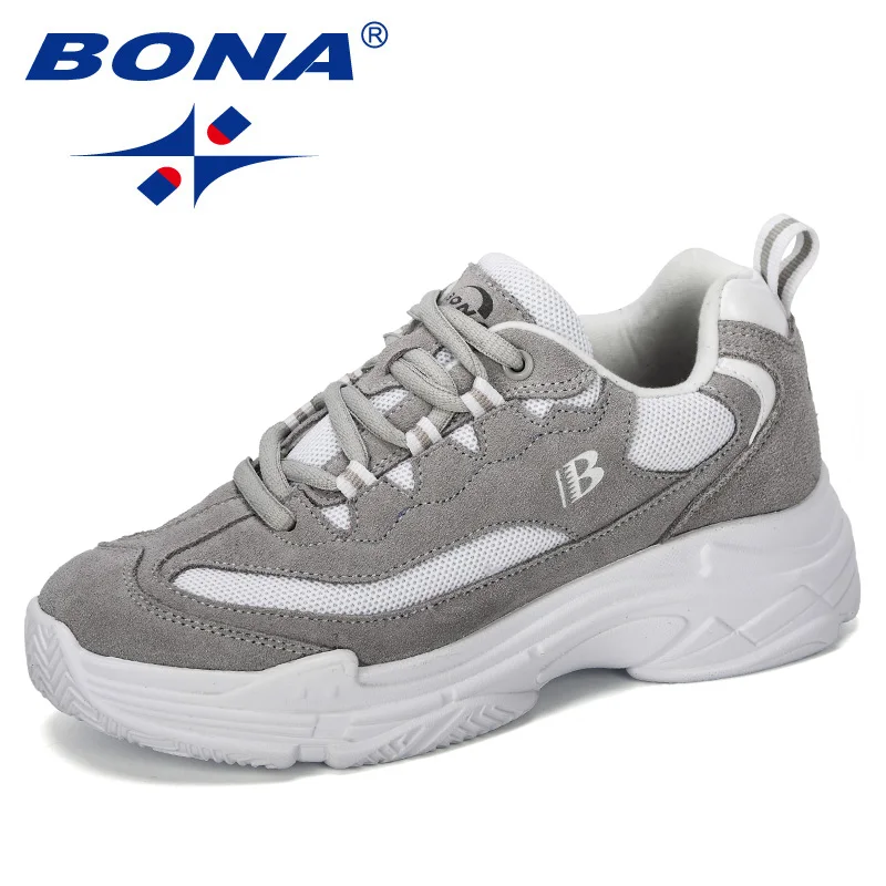 Женские кроссовки на массивной платформе BONA черные вулканизированной подошве