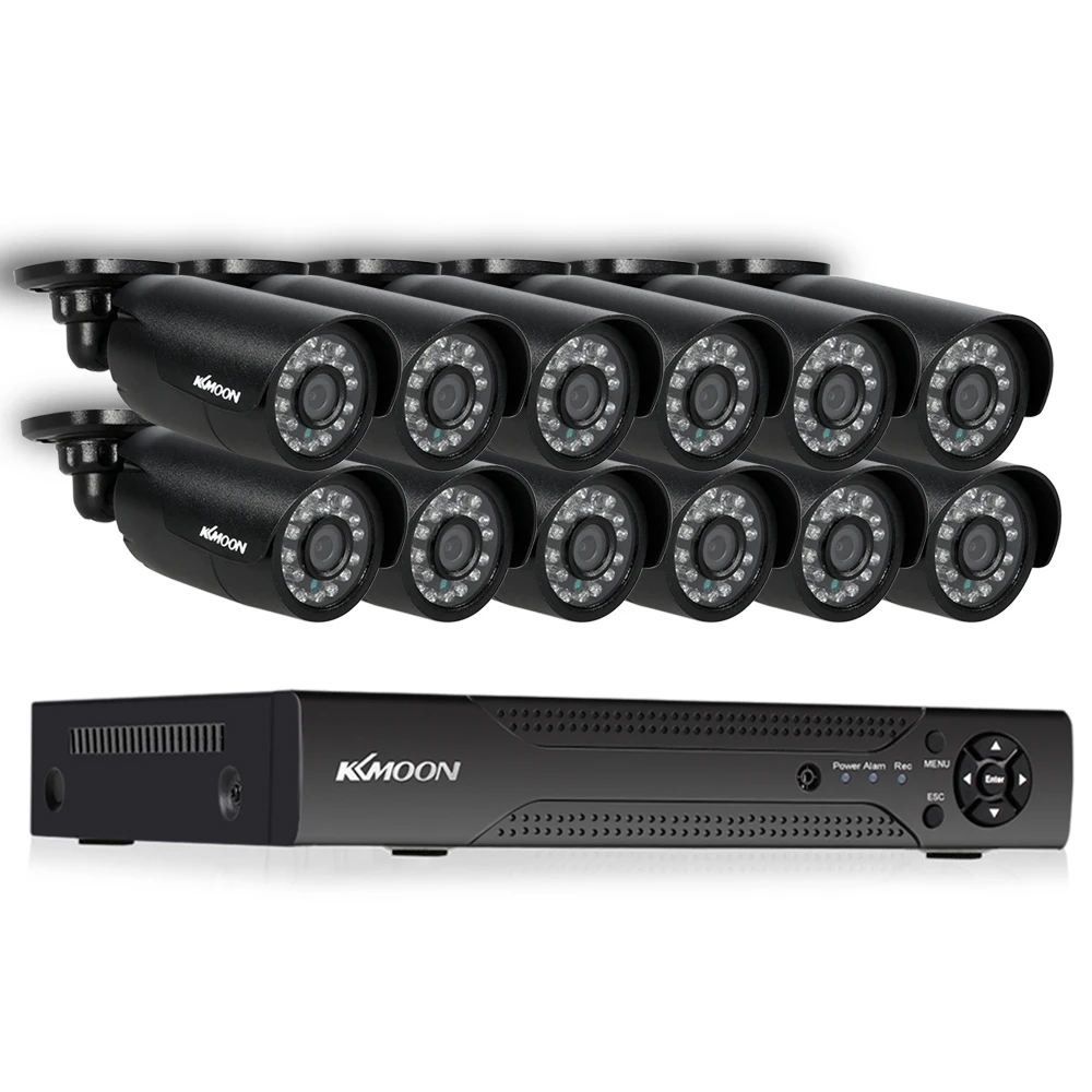 16CH 1080P NVR AHD TVI CVI DVR 5-в-1 цифровой видео Регистраторы+ 12*720P IR CCTV Камера+ 12* 60ft кабель наблюдения