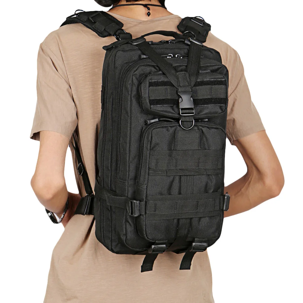 Men Military Tactical Backpack 25L 3 Day Assault Pack Army 600D Molle Bug Out Bag Trekking Camping Hiking Outdoor Small Rucksack