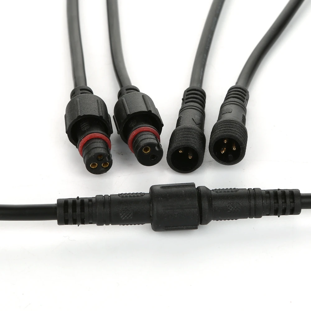 5 пар 2 pin / 3 4 водонепроницаемый разъем с проводным кабелем IP68 женский и мужской