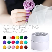 In Stock Color Gel Paint Solid Pure Glitter Black UV Soak Off Gel Builder Gel Nail Art French Tips Nail Design Free Shipping