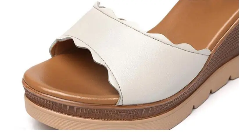 Femenina blanco De Blanco Zapatos Las Sandalia Es Sandalias amp; Verano Más Rosado Tacones Henlu} Size43 Para 2018 {d Cuñas Mujeres TwSHq