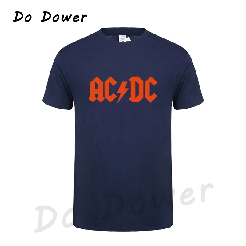 Новинка, Camisetas AC/DC Band Rock, Мужская футболка с графическим принтом Acdc, Повседневная футболка с круглым вырезом, хип-хоп, короткий рукав, хлопковый топ - Цвет: Navy Blue  5