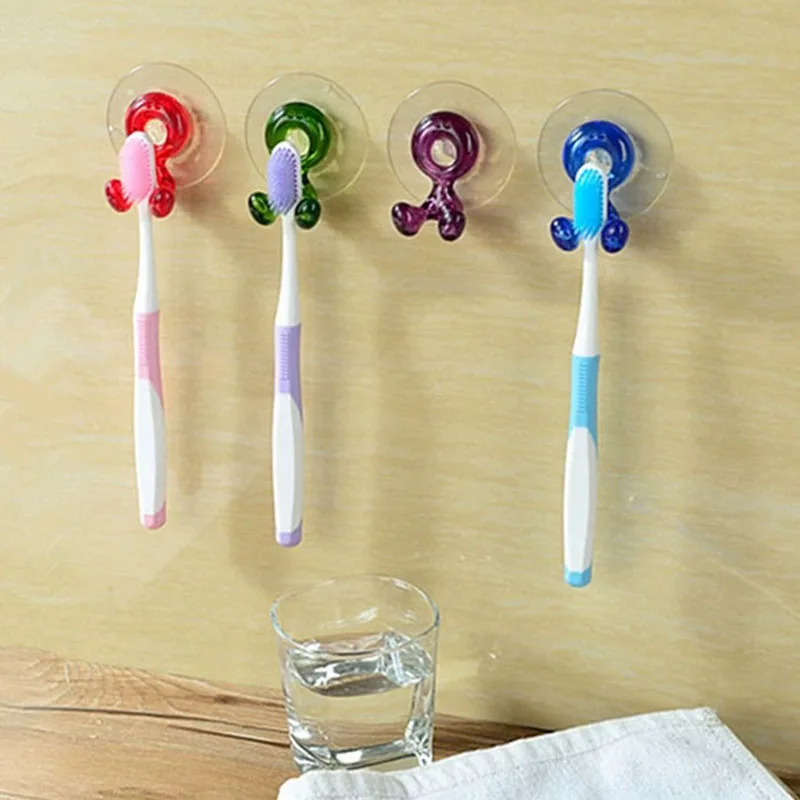 

Cartoon Toothbrush Holder Home Bathroom Accessories Toothbrush Suction Cup Holder Rack Wall Mount Hang Stand