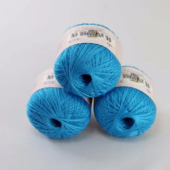 

3ballsx50g New Soft Hand Cotton Lace Wool Yarn Crochet Shawl Scarf Knitting Royal Blue 16116-3