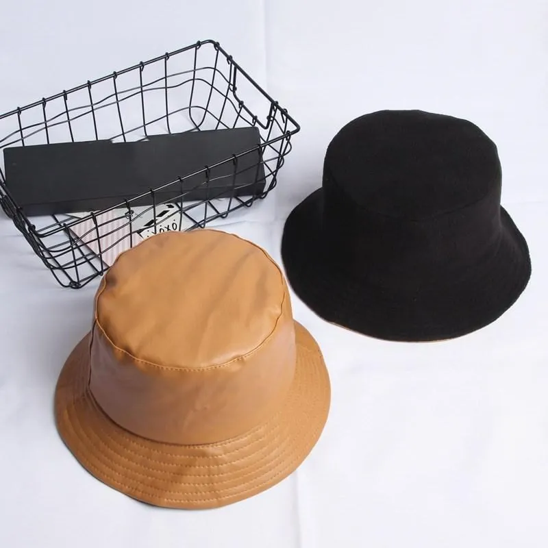 leatehr, одноцветная, теплая, с двух сторон, Панама, шляпа рыбака, шляпа от солнца, шапки для мужчин и женщин, 480 - Цвет: Brown