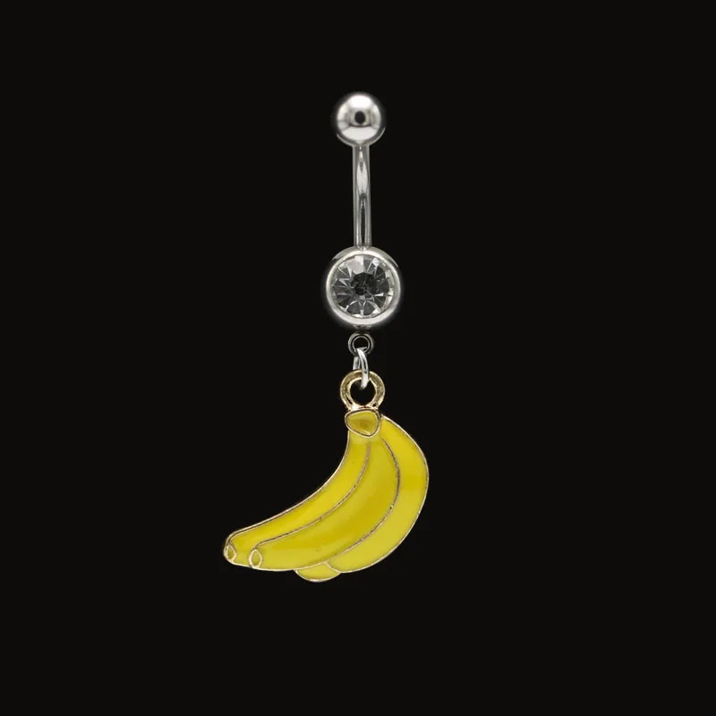 Fashion Lovely Fruit Dangle Belly Button Rings Surgical Steel Navel Piercing Bar Ombligo Nombril Anti-allergic Body Jewelry Girl4