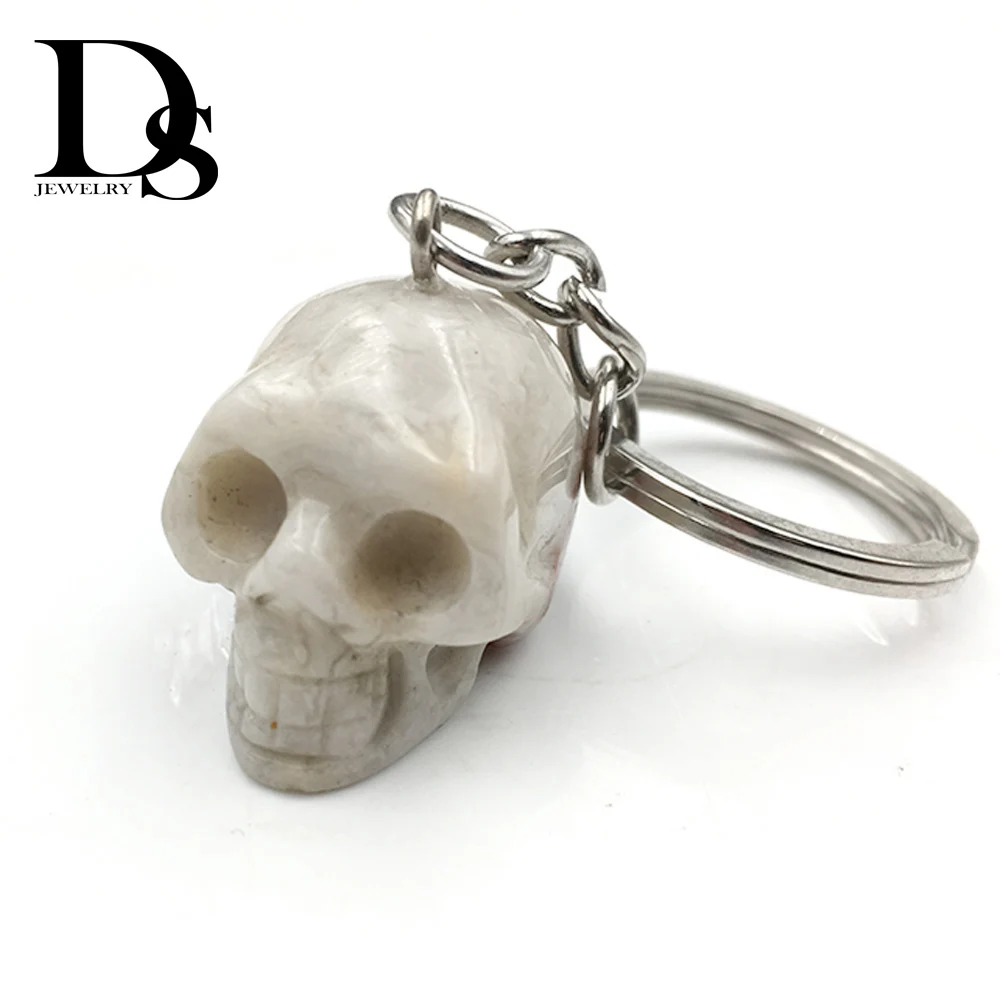 Натуральный кристалл кварцевый камень Череп брелок аметист кулон Howlite бирюза