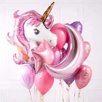 

33inch Unicorn 36inch Moon 18'' Star Foil Balloon Latex Globos Baby Shower Birthday Party Decoration Kids Toy Supplies