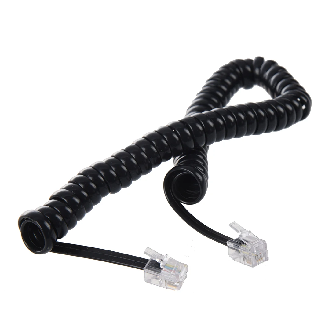 9.3" Black RJ9 Telephone Phone Modem Coil Line Cord Cable SCLLin