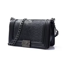 2017 Bolso Famoso de la Marca Mujeres de Cocodrilo Cadenas Bolsa de Bloque de Alta Calidad Pu Cuero Bolsa de Hombro Crossbody Bolsos Mensajero de Las Mujeres