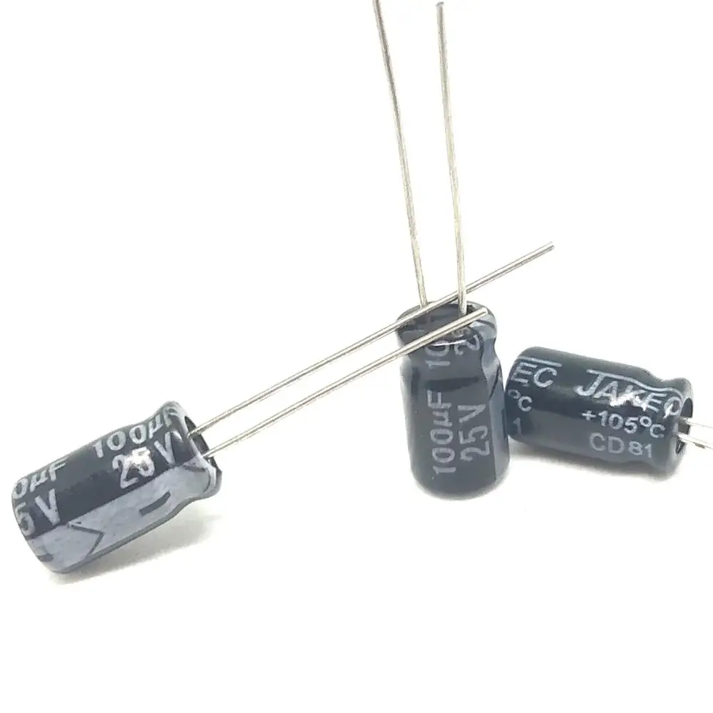 Pengiriman gratis 100 шт UF 25 V 105C 25v мкФ frekuensi tinggi радиальный электролитический капазер 6.*11 мм