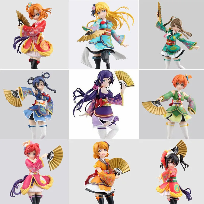 Аниме Love Live Figuras Toys School Idol Project ПВХ Фигурки игрушки Honoka Kousaka Lovelive in Kimono Dolls 15 19 см|figure