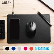 Multifuction Qi Wireless Charger Phone Fast Charging Leather Computer Mouse Pad Mat For iPhone X 8 Plus For Samsung For Galaxy