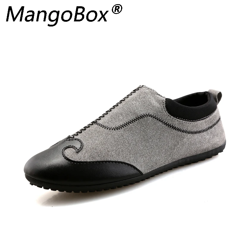 

Men's Driving Shoes 2018 Men Leather Loafers Shoes Fashion Handmade Soft Breathable Moccasins Flats Red Black Gray Slip on Shoes